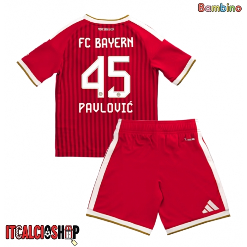 Bayern Munich Aleksandar Pavlovic #45 Prima Maglia Bambino 2026-27 Manica Corta (+ Pantaloni corti)